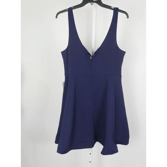 B Darlin Plus Size Tiered Navy Dress | 20W | Notched Neck | A-Line | Lined - Picture 2 of 7